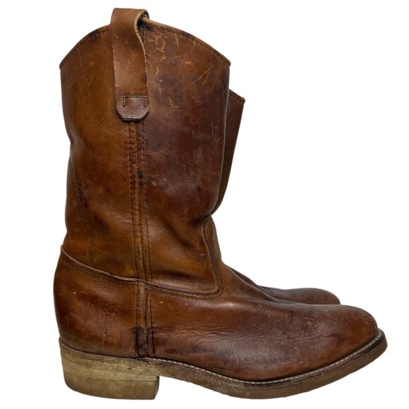 Vintage 391 RED WING SHOES 8.5 EE Steel Toe Work Boots Wide Width Vertical Tag - Picture 1 of 9